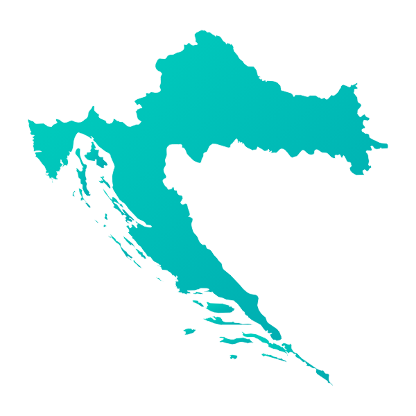 Silueta geográfica principal de Croacia
