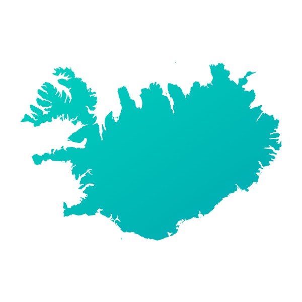 Silueta geográfica principal de Islandia