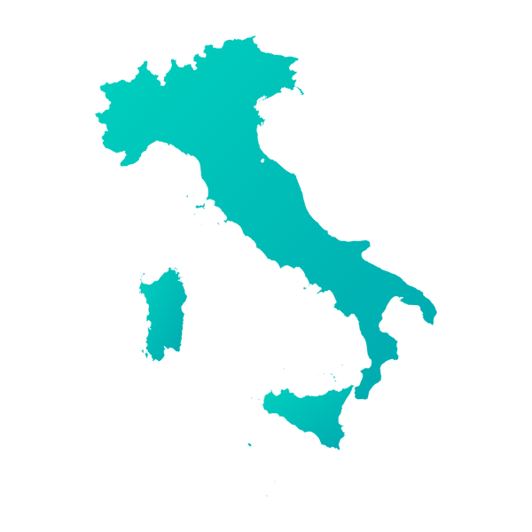 Silueta geográfica principal de Italia