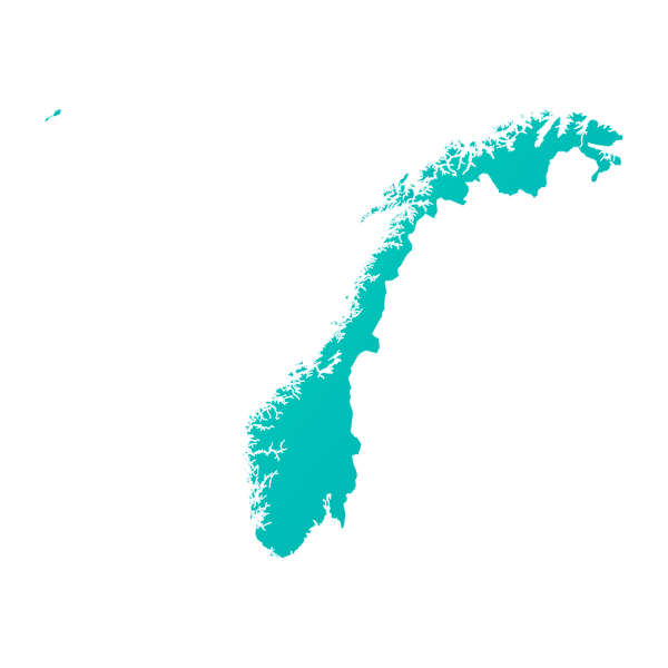 Silueta geográfica principal de Noruega