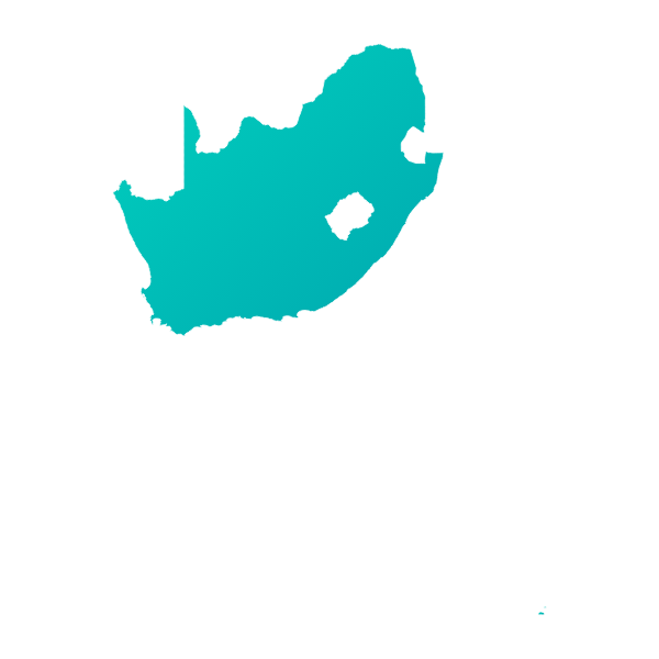 Silueta geográfica principal de Sudáfrica